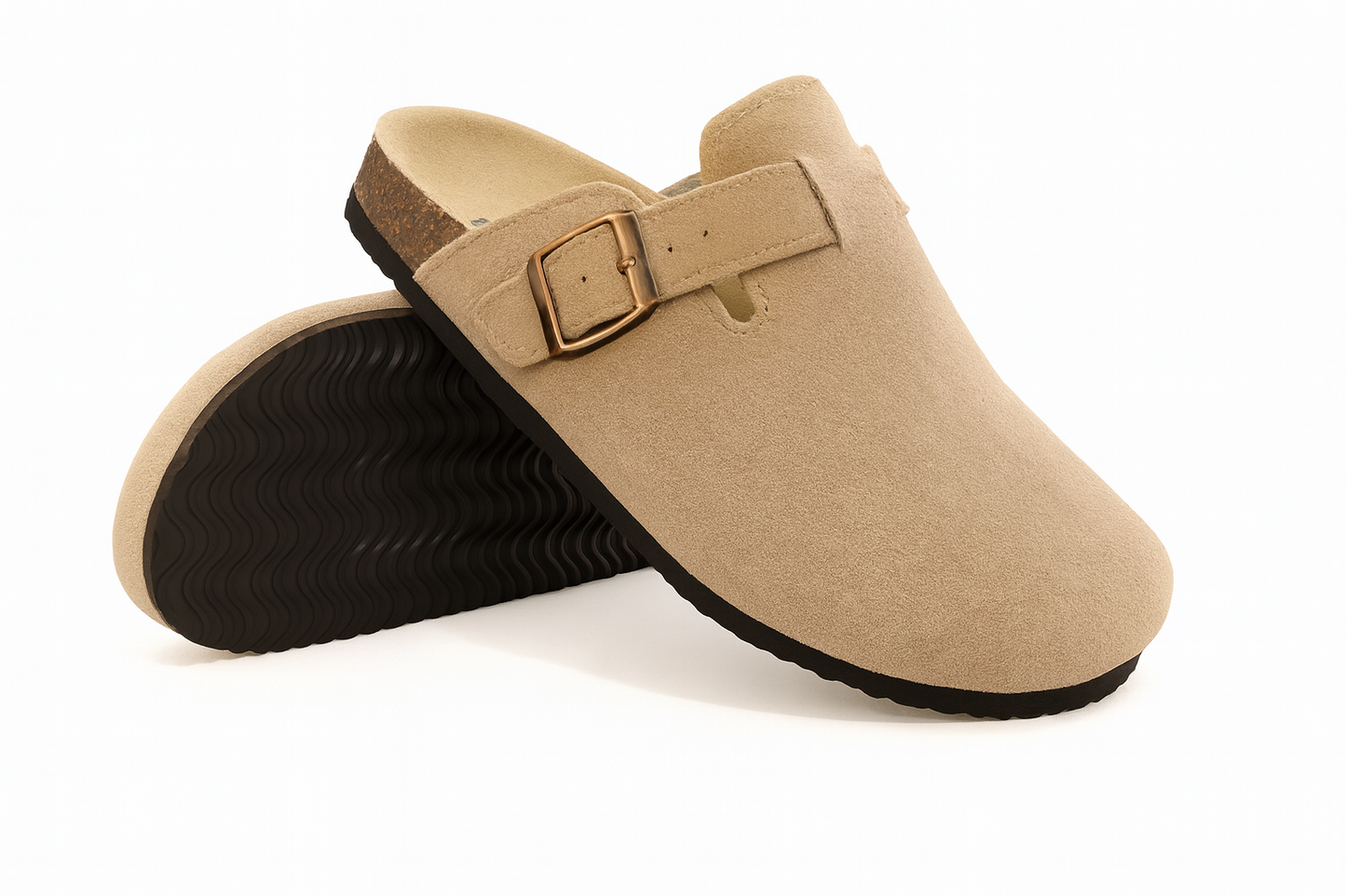 Steps | Premium Cork Suede Mules by Suede Step