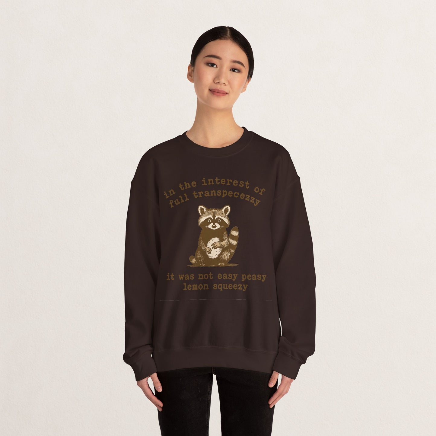 Cozy Animal-Themed Crewneck Sweatshirt with Whimsical Quote