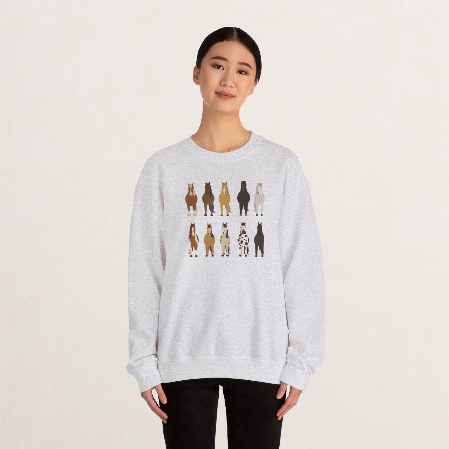 Horse Lovers Crewneck Sweatshirt, Comfortable Sweatshirt for Animal Lovers, Perfect Gift for Christmas, Birthday, and Farm Enthusiasts
