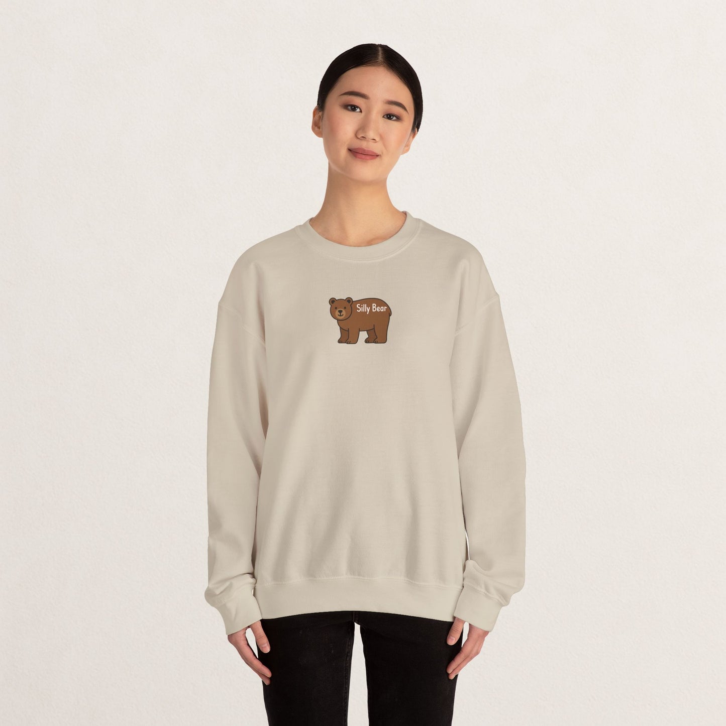 Silly Bear Crewneck Sweatshirt, Cozy Gift for Animal Lovers, Cute Casual Wear, Perfect for Back to School, Birthday, Holidays