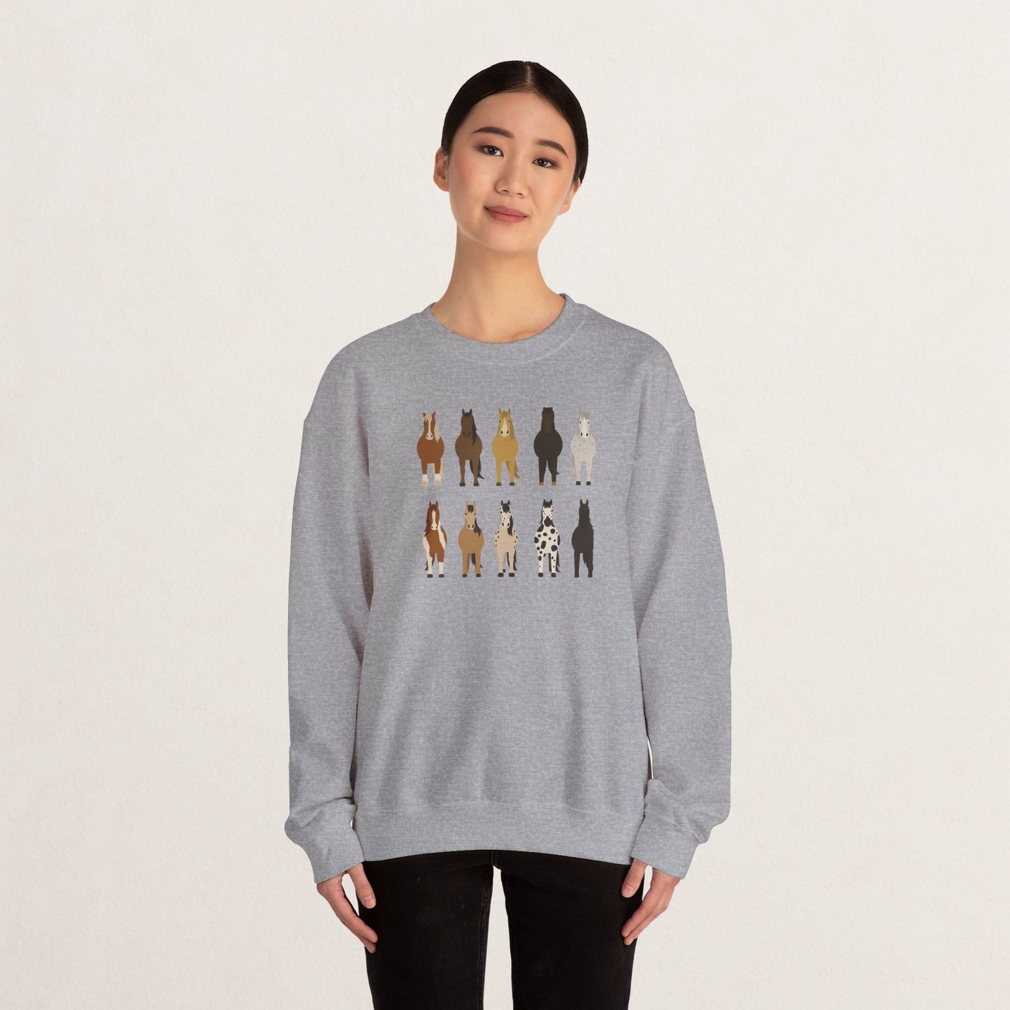 Horse Lovers Crewneck Sweatshirt, Comfortable Sweatshirt for Animal Lovers, Perfect Gift for Christmas, Birthday, and Farm Enthusiasts