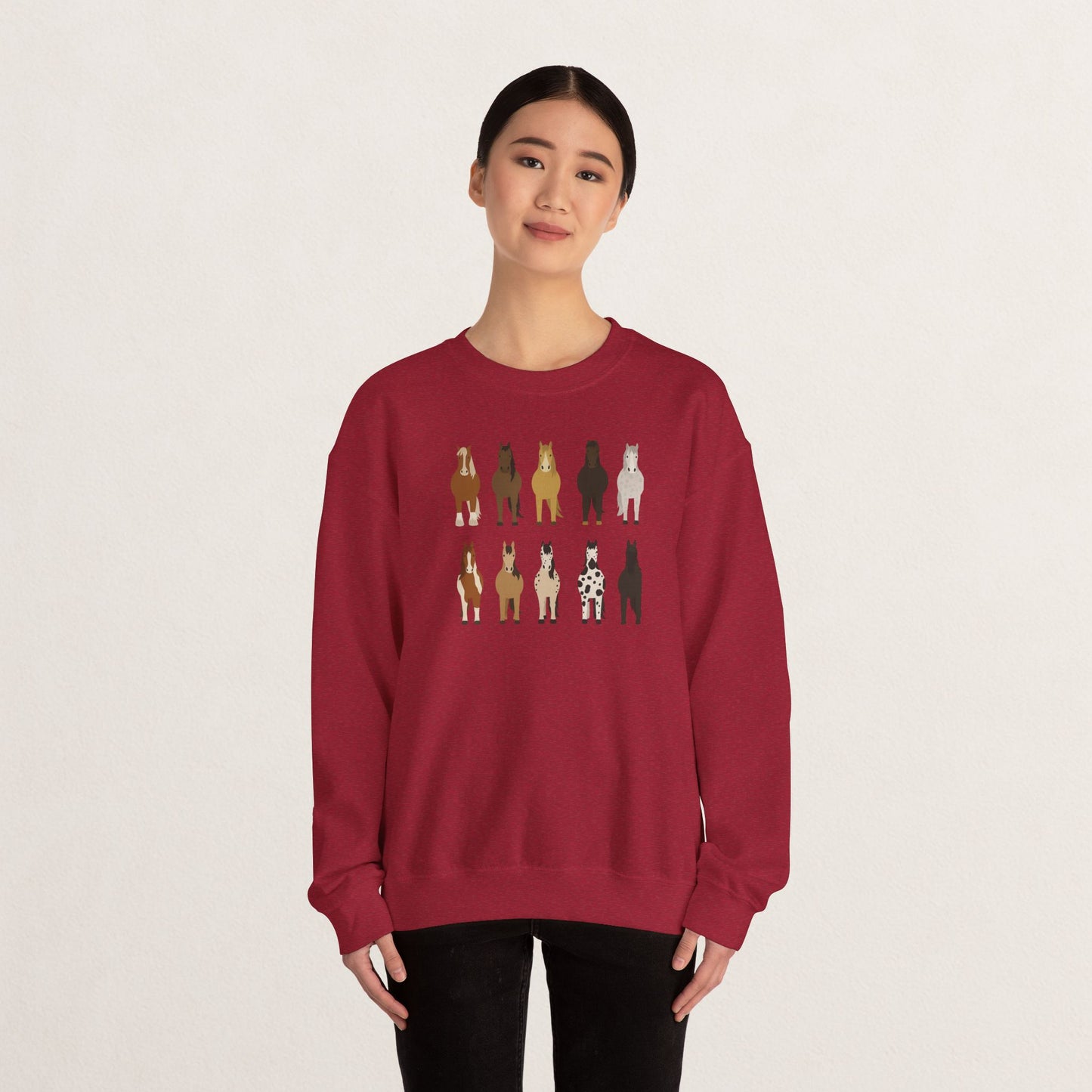 Horse Lovers Crewneck Sweatshirt, Comfortable Sweatshirt for Animal Lovers, Perfect Gift for Christmas, Birthday, and Farm Enthusiasts