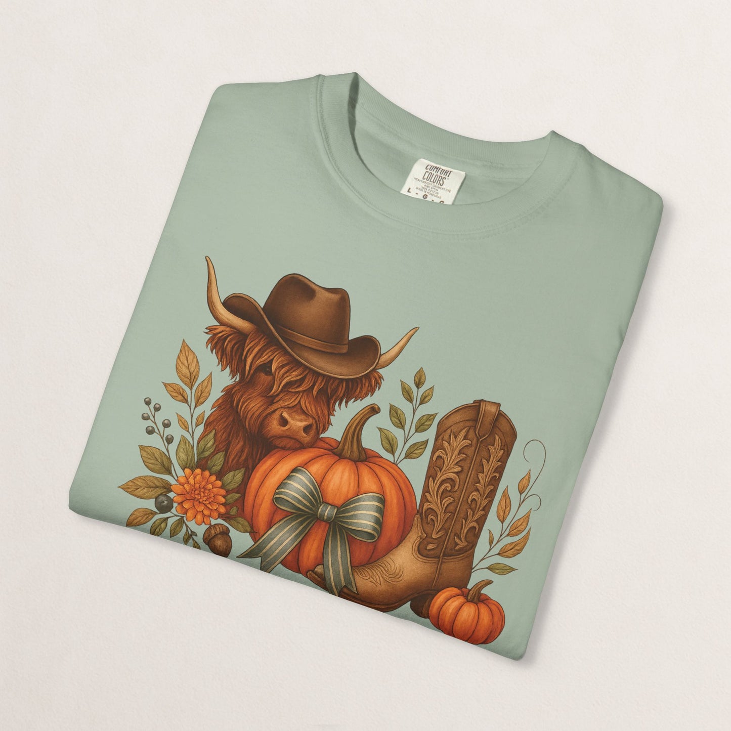 Unisex Autumn Graphic Tee, Fall Vibe T-Shirt, Pumpkin Decor Shirt, Harvest Season Top, Cowboy Aesthetic Apparel