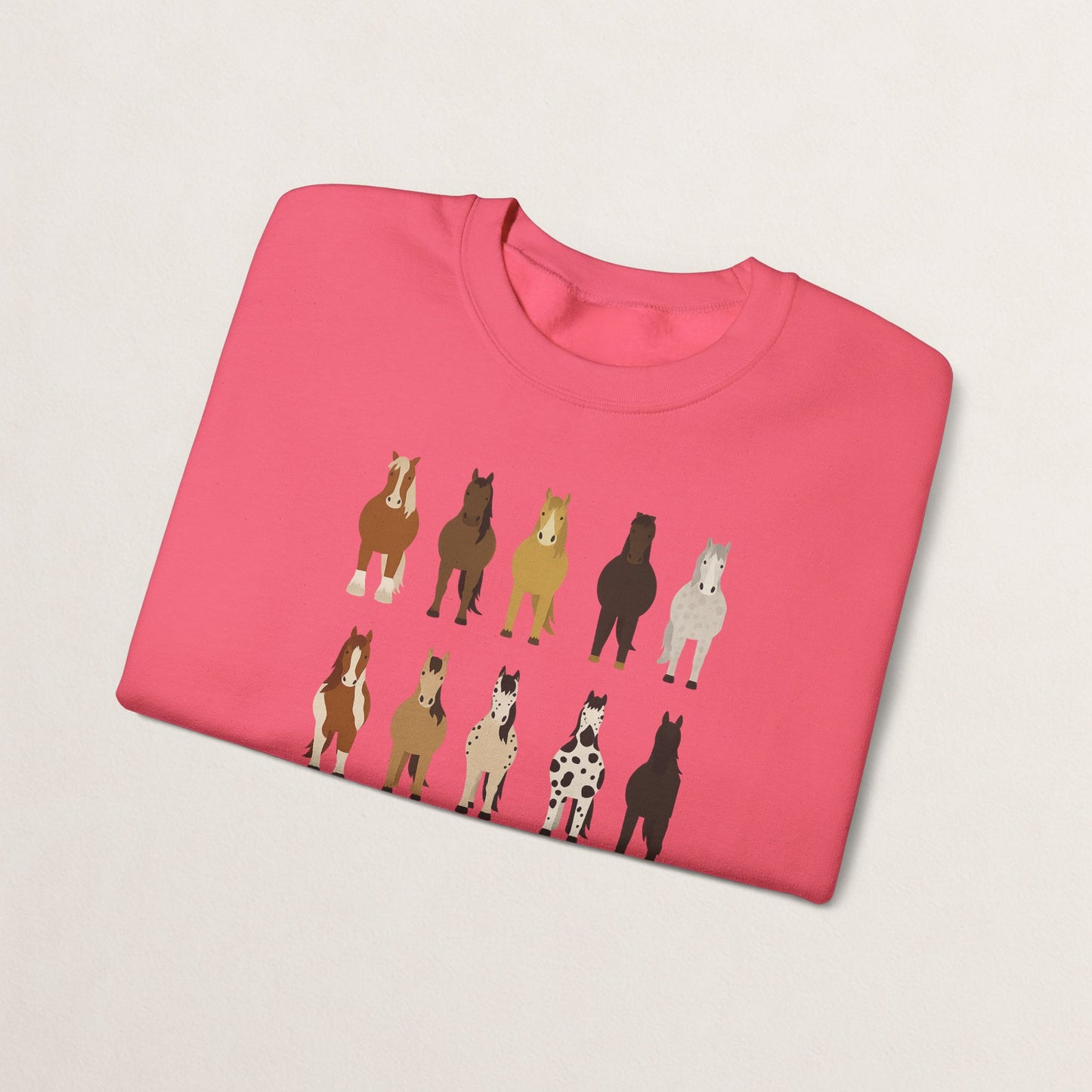 Horse Lovers Crewneck Sweatshirt, Comfortable Sweatshirt for Animal Lovers, Perfect Gift for Christmas, Birthday, and Farm Enthusiasts