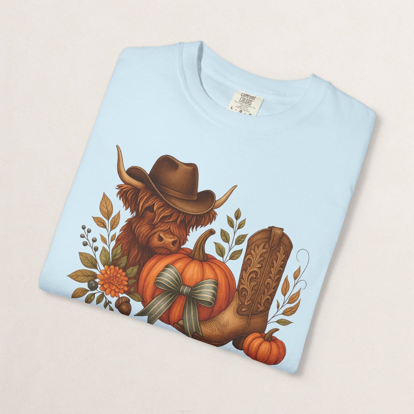 Unisex Autumn Graphic Tee, Fall Vibe T-Shirt, Pumpkin Decor Shirt, Harvest Season Top, Cowboy Aesthetic Apparel