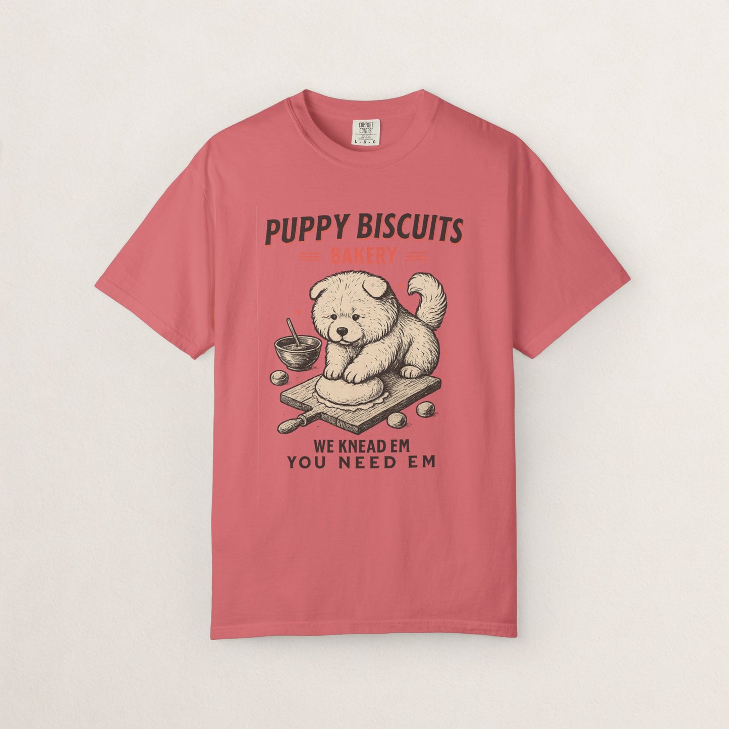 Cute Puppy Biscuit Bakery T-shirt, Dog Lover Gift, Unisex Graphic Tee, Dog Mom Shirt, Fun Pet Apparel, Animal Lover Top