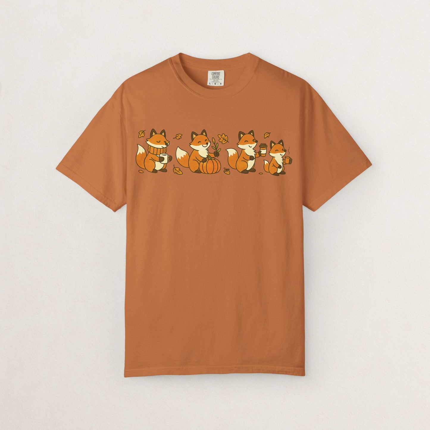 Cozy Fox Garment-Dyed T-Shirt for Nature Lovers, Cute Fall Apparel for Adults, Gift for Friends and Family, Casual Wear, Seasonal Fashion