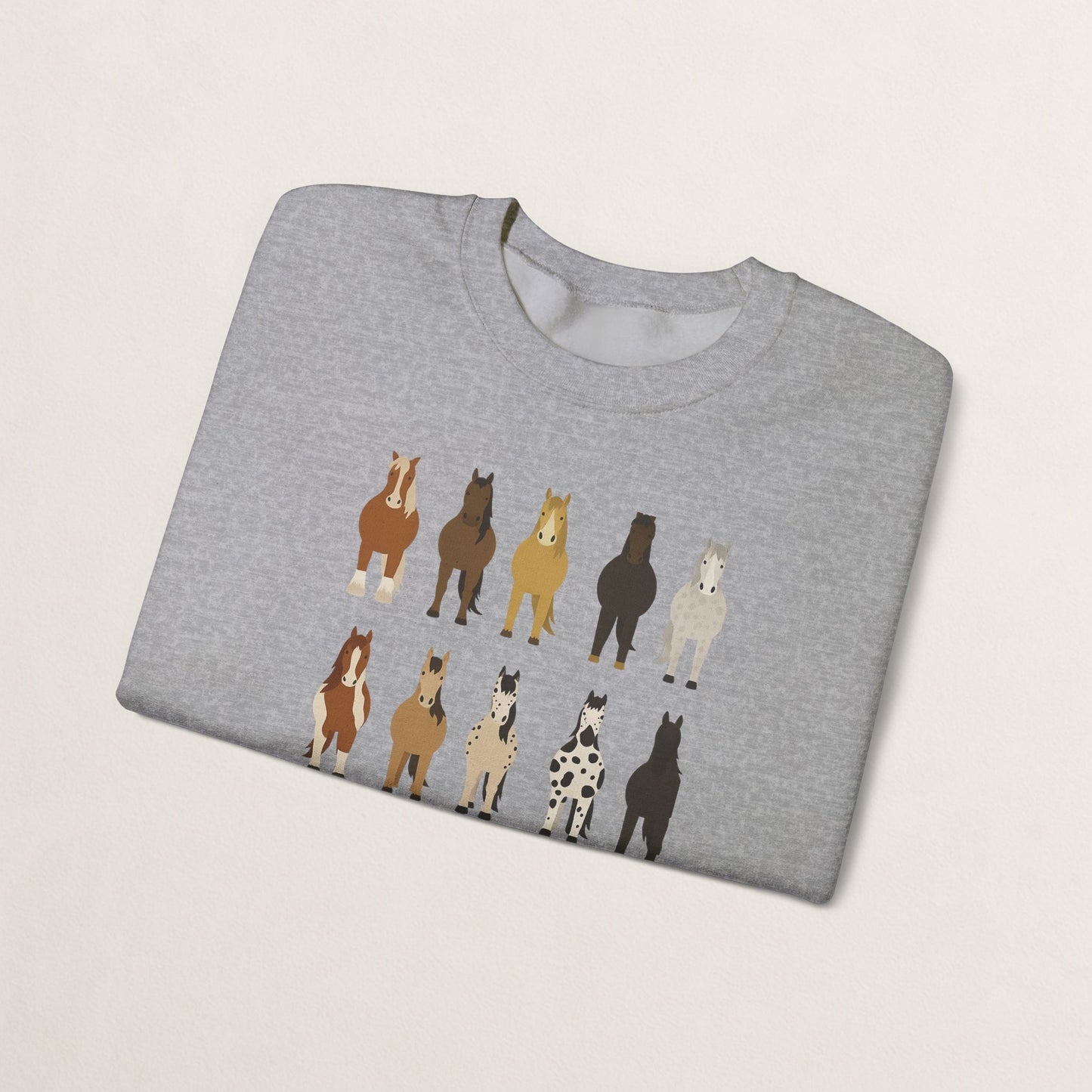Horse Lovers Crewneck Sweatshirt, Comfortable Sweatshirt for Animal Lovers, Perfect Gift for Christmas, Birthday, and Farm Enthusiasts