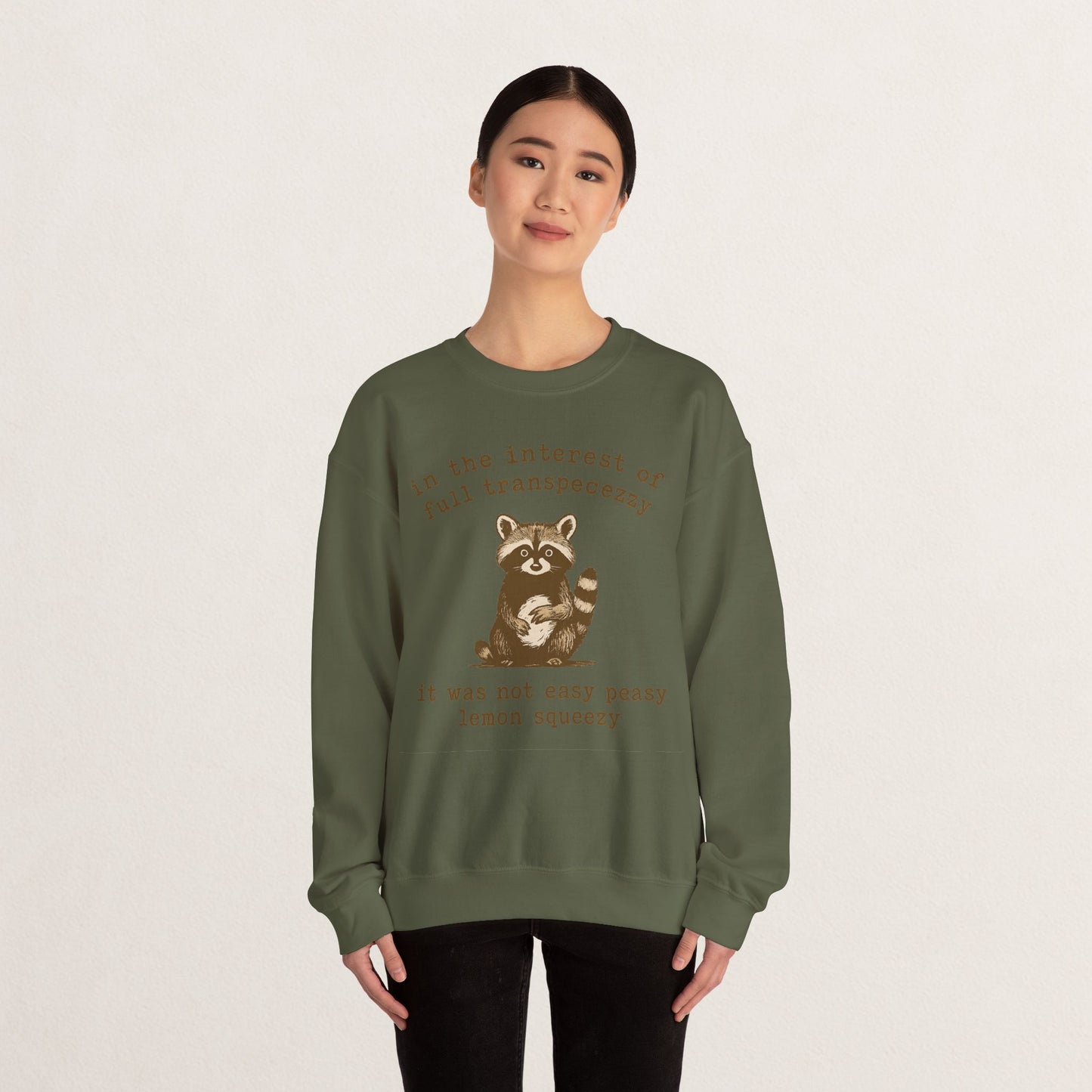 Cozy Animal-Themed Crewneck Sweatshirt with Whimsical Quote