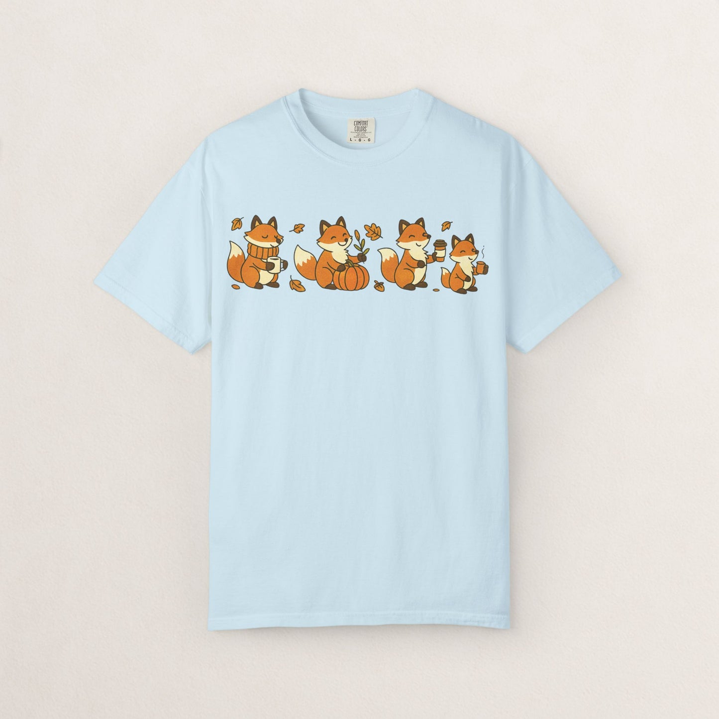 Cozy Fox Garment-Dyed T-Shirt for Nature Lovers, Cute Fall Apparel for Adults, Gift for Friends and Family, Casual Wear, Seasonal Fashion