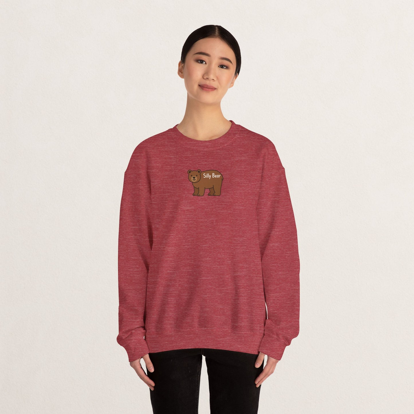 Silly Bear Crewneck Sweatshirt, Cozy Gift for Animal Lovers, Cute Casual Wear, Perfect for Back to School, Birthday, Holidays