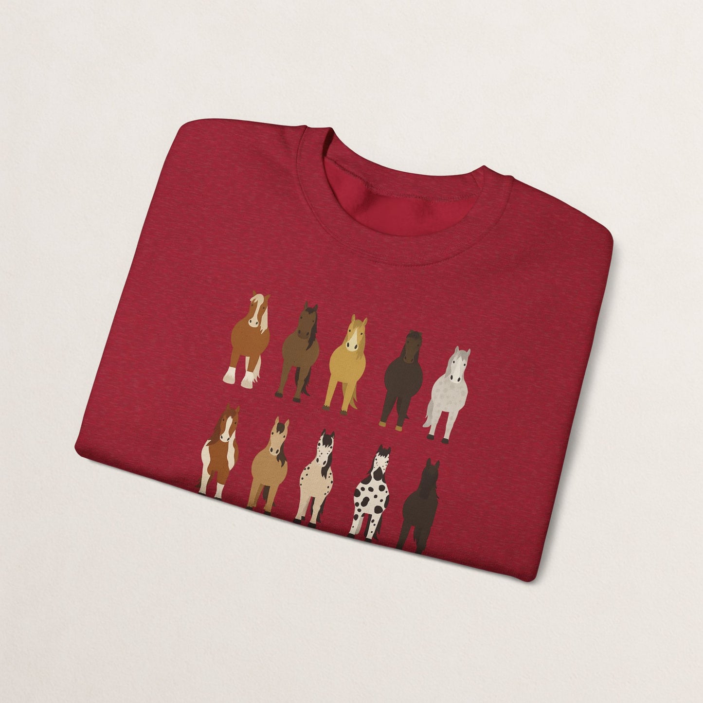 Horse Lovers Crewneck Sweatshirt, Comfortable Sweatshirt for Animal Lovers, Perfect Gift for Christmas, Birthday, and Farm Enthusiasts