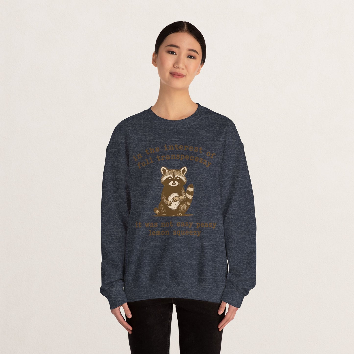 Cozy Animal-Themed Crewneck Sweatshirt with Whimsical Quote