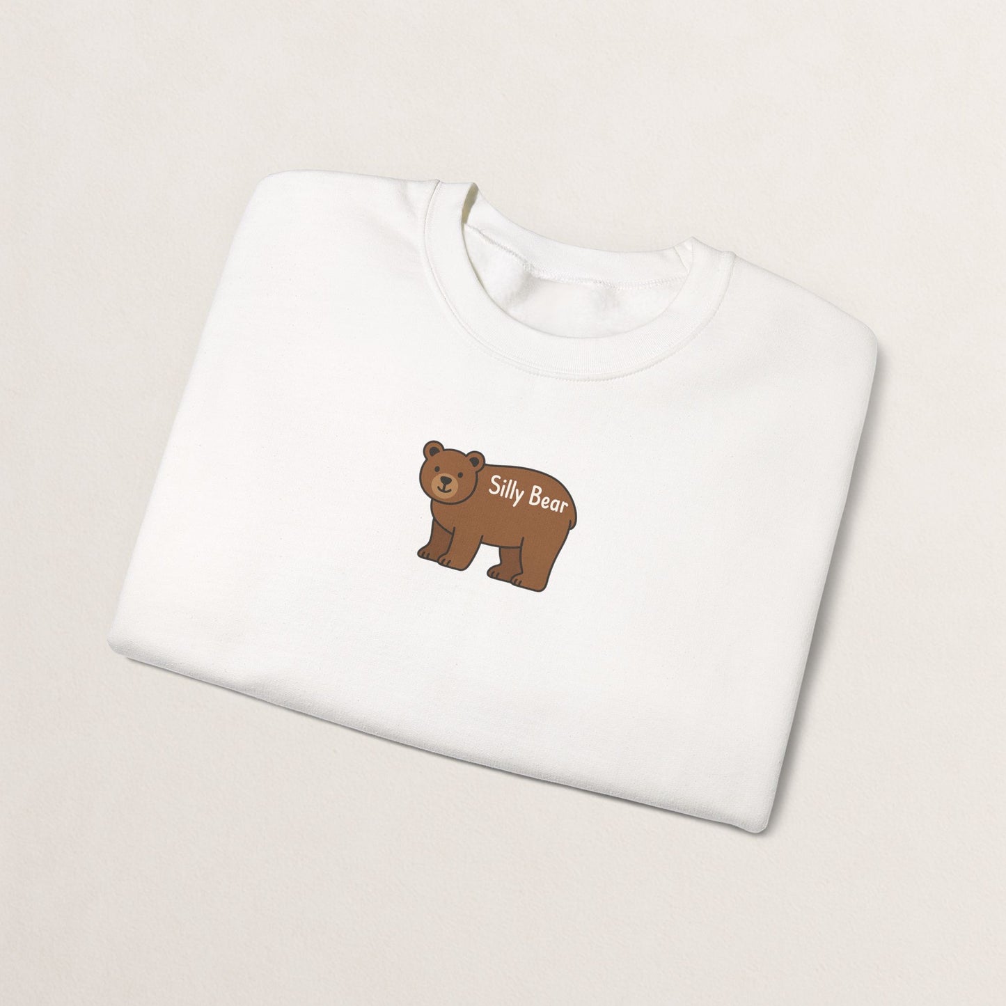 Silly Bear Crewneck Sweatshirt, Cozy Gift for Animal Lovers, Cute Casual Wear, Perfect for Back to School, Birthday, Holidays