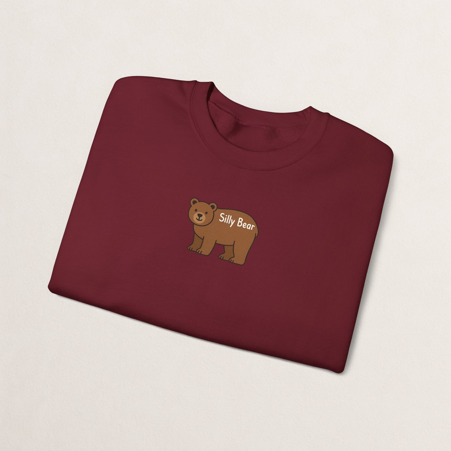 Silly Bear Crewneck Sweatshirt, Cozy Gift for Animal Lovers, Cute Casual Wear, Perfect for Back to School, Birthday, Holidays