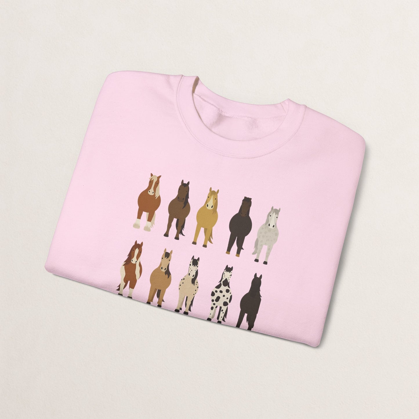 Horse Lovers Crewneck Sweatshirt, Comfortable Sweatshirt for Animal Lovers, Perfect Gift for Christmas, Birthday, and Farm Enthusiasts