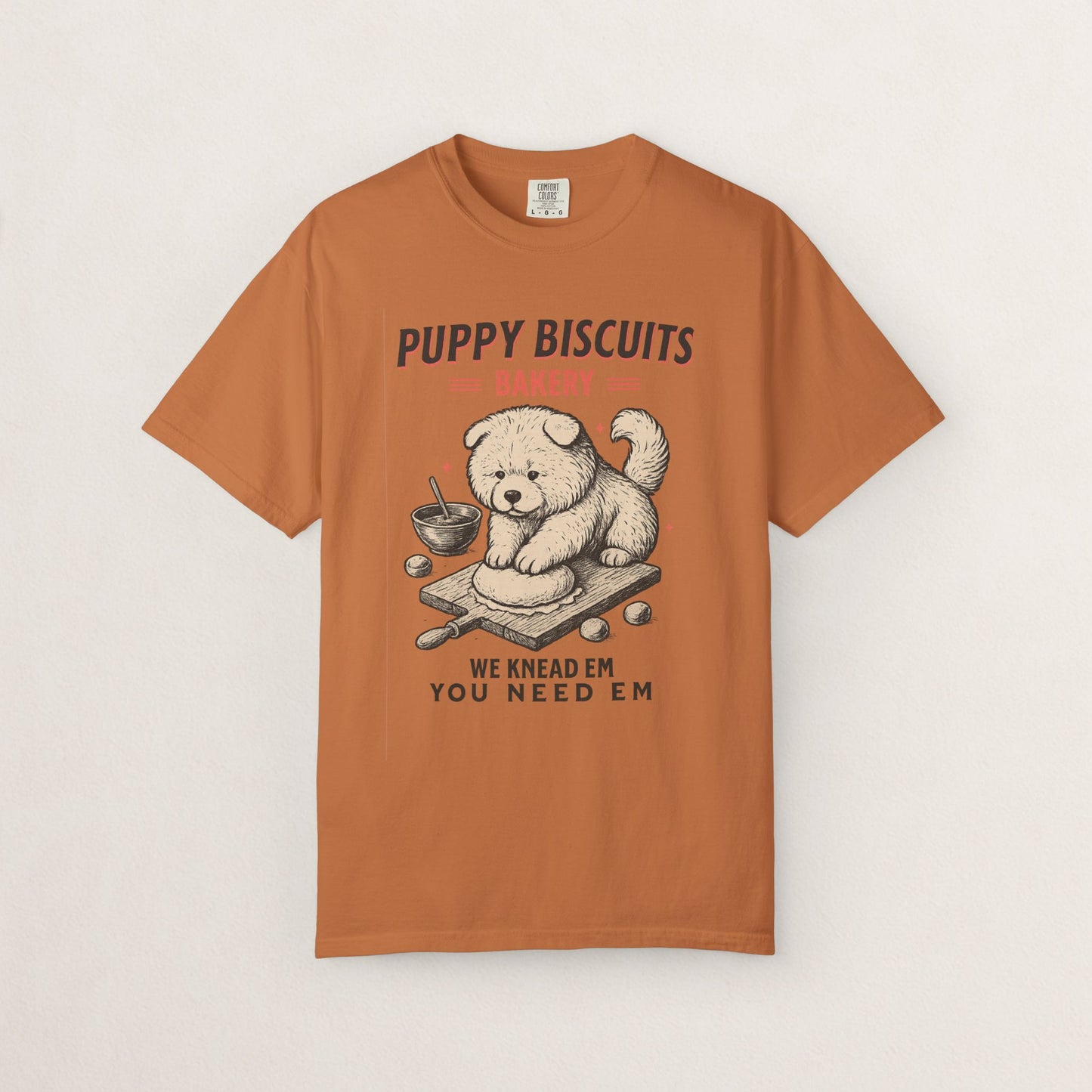 Cute Puppy Biscuit Bakery T-shirt, Dog Lover Gift, Unisex Graphic Tee, Dog Mom Shirt, Fun Pet Apparel, Animal Lover Top