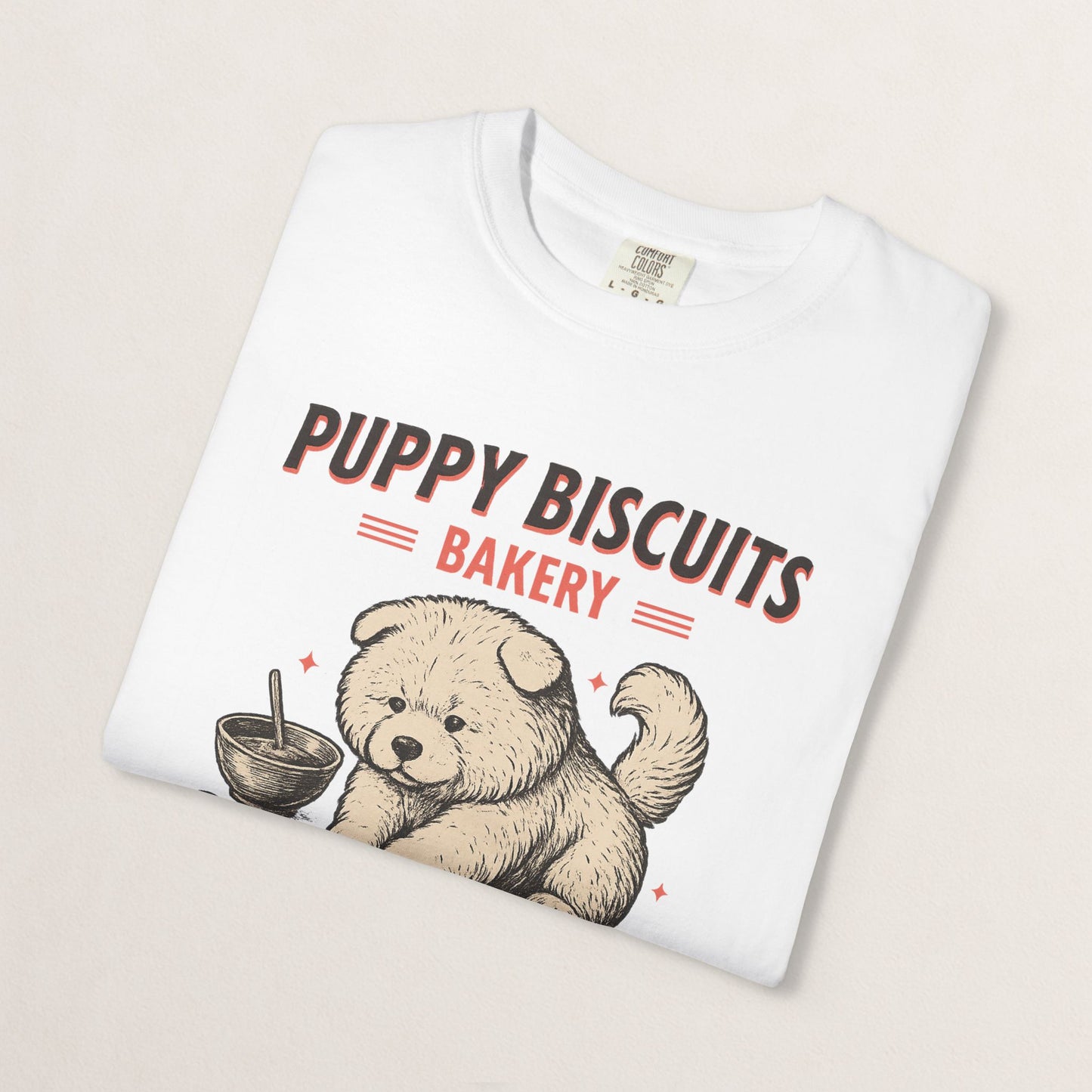 Cute Puppy Biscuit Bakery T-shirt, Dog Lover Gift, Unisex Graphic Tee, Dog Mom Shirt, Fun Pet Apparel, Animal Lover Top