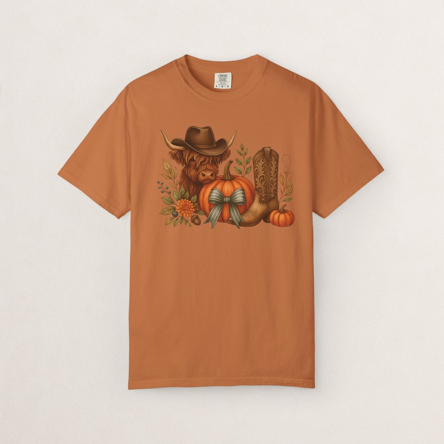 Unisex Autumn Graphic Tee, Fall Vibe T-Shirt, Pumpkin Decor Shirt, Harvest Season Top, Cowboy Aesthetic Apparel
