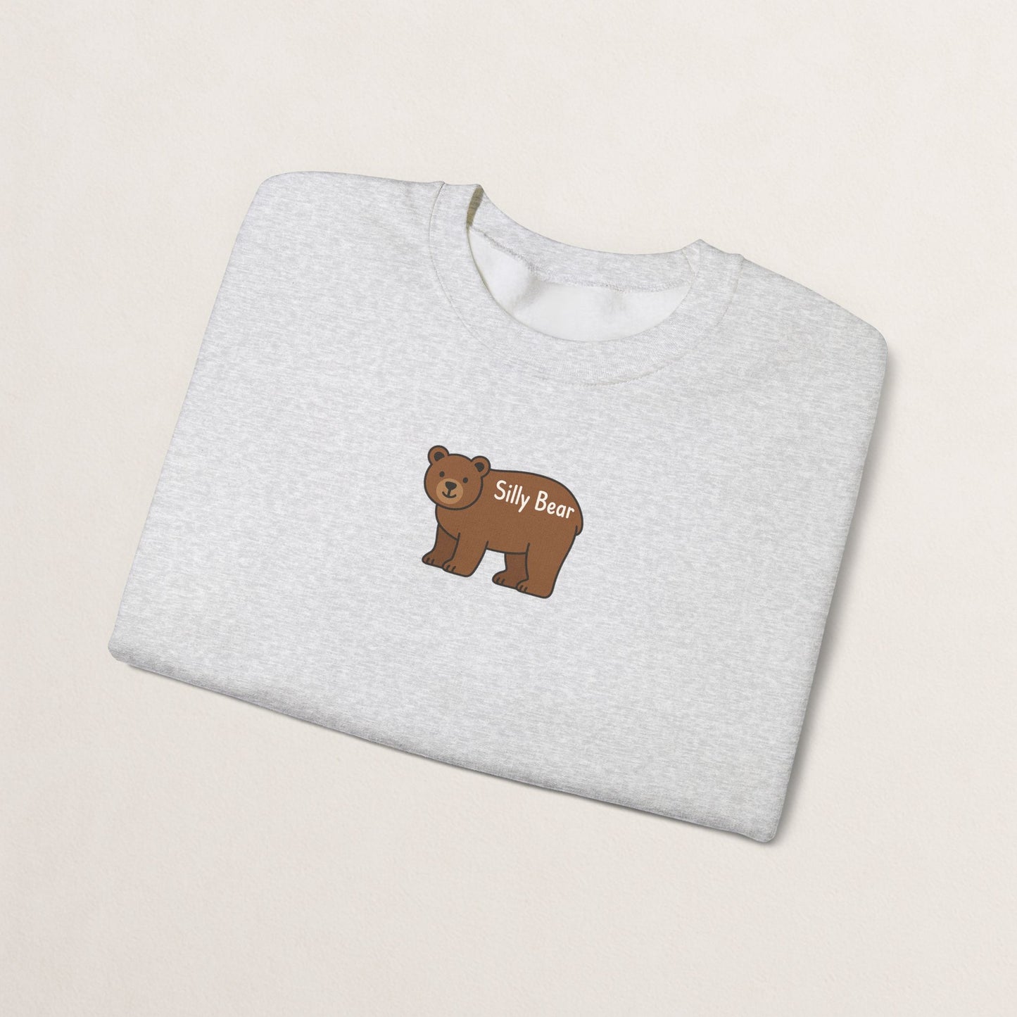 Silly Bear Crewneck Sweatshirt, Cozy Gift for Animal Lovers, Cute Casual Wear, Perfect for Back to School, Birthday, Holidays