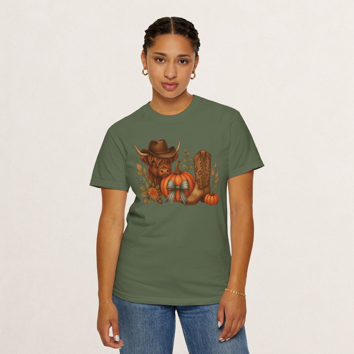 Unisex Autumn Graphic Tee, Fall Vibe T-Shirt, Pumpkin Decor Shirt, Harvest Season Top, Cowboy Aesthetic Apparel