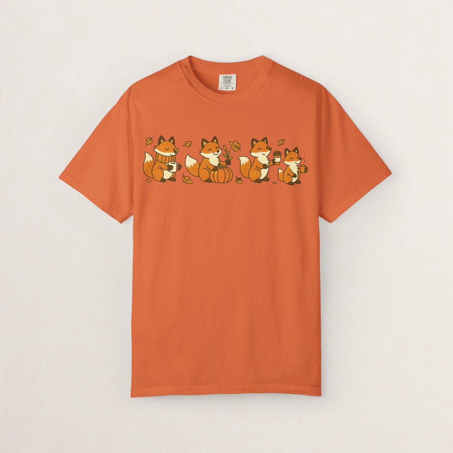 Cozy Fox Garment-Dyed T-Shirt for Nature Lovers, Cute Fall Apparel for Adults, Gift for Friends and Family, Casual Wear, Seasonal Fashion