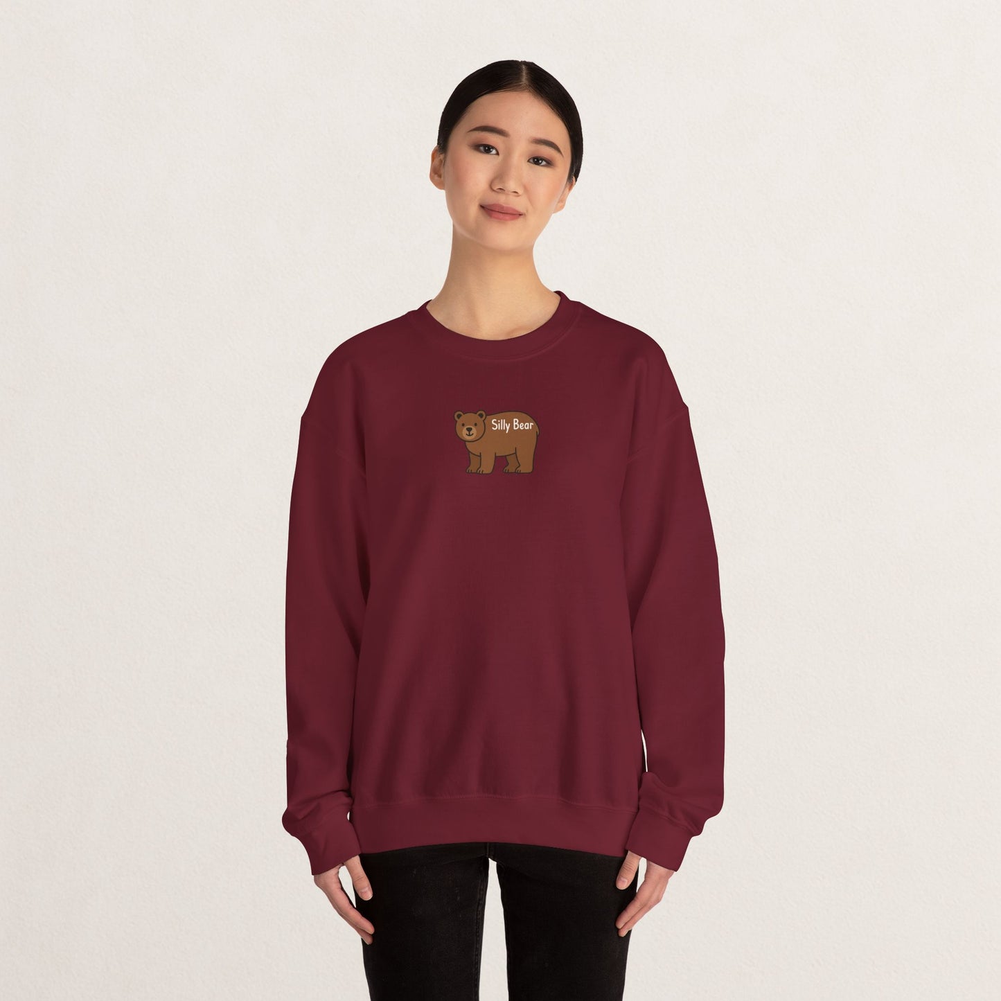 Silly Bear Crewneck Sweatshirt, Cozy Gift for Animal Lovers, Cute Casual Wear, Perfect for Back to School, Birthday, Holidays