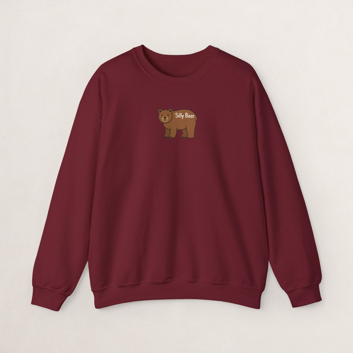Silly Bear Crewneck Sweatshirt, Cozy Gift for Animal Lovers, Cute Casual Wear, Perfect for Back to School, Birthday, Holidays