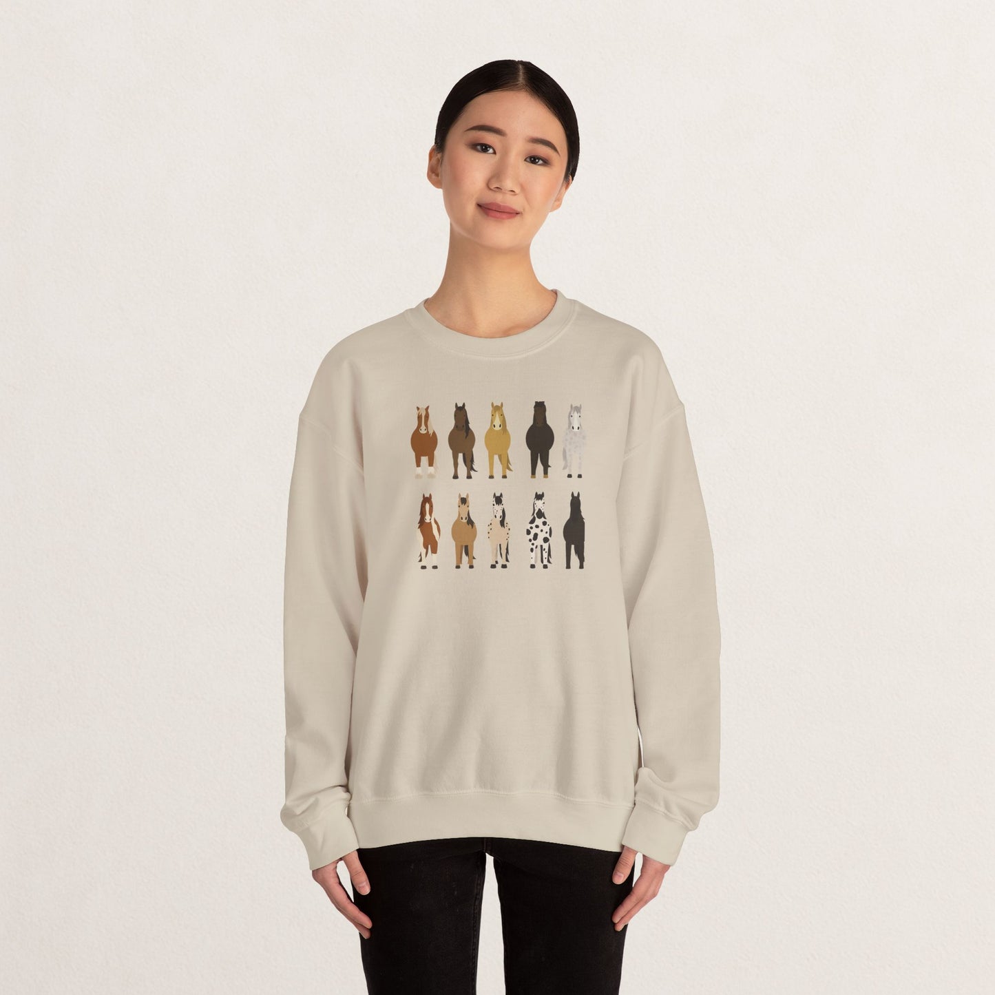 Horse Lovers Crewneck Sweatshirt, Comfortable Sweatshirt for Animal Lovers, Perfect Gift for Christmas, Birthday, and Farm Enthusiasts