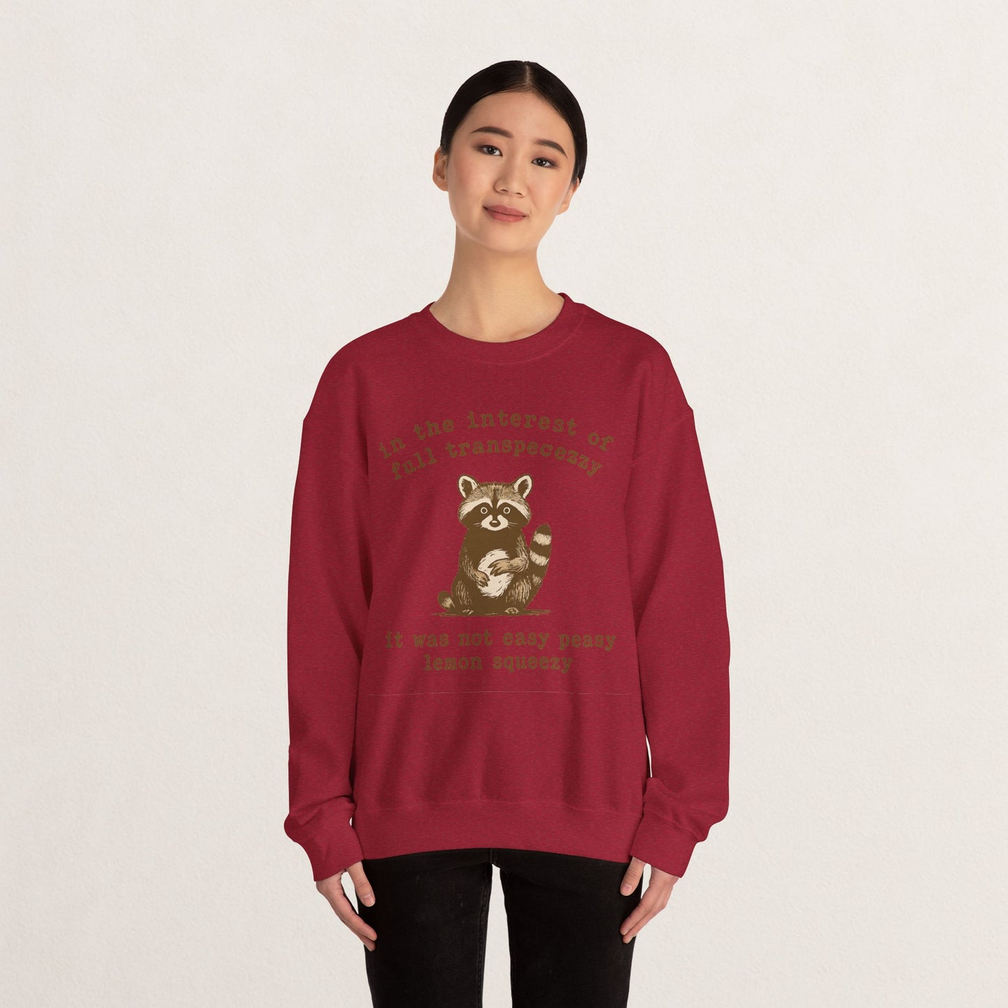 Cozy Animal-Themed Crewneck Sweatshirt with Whimsical Quote