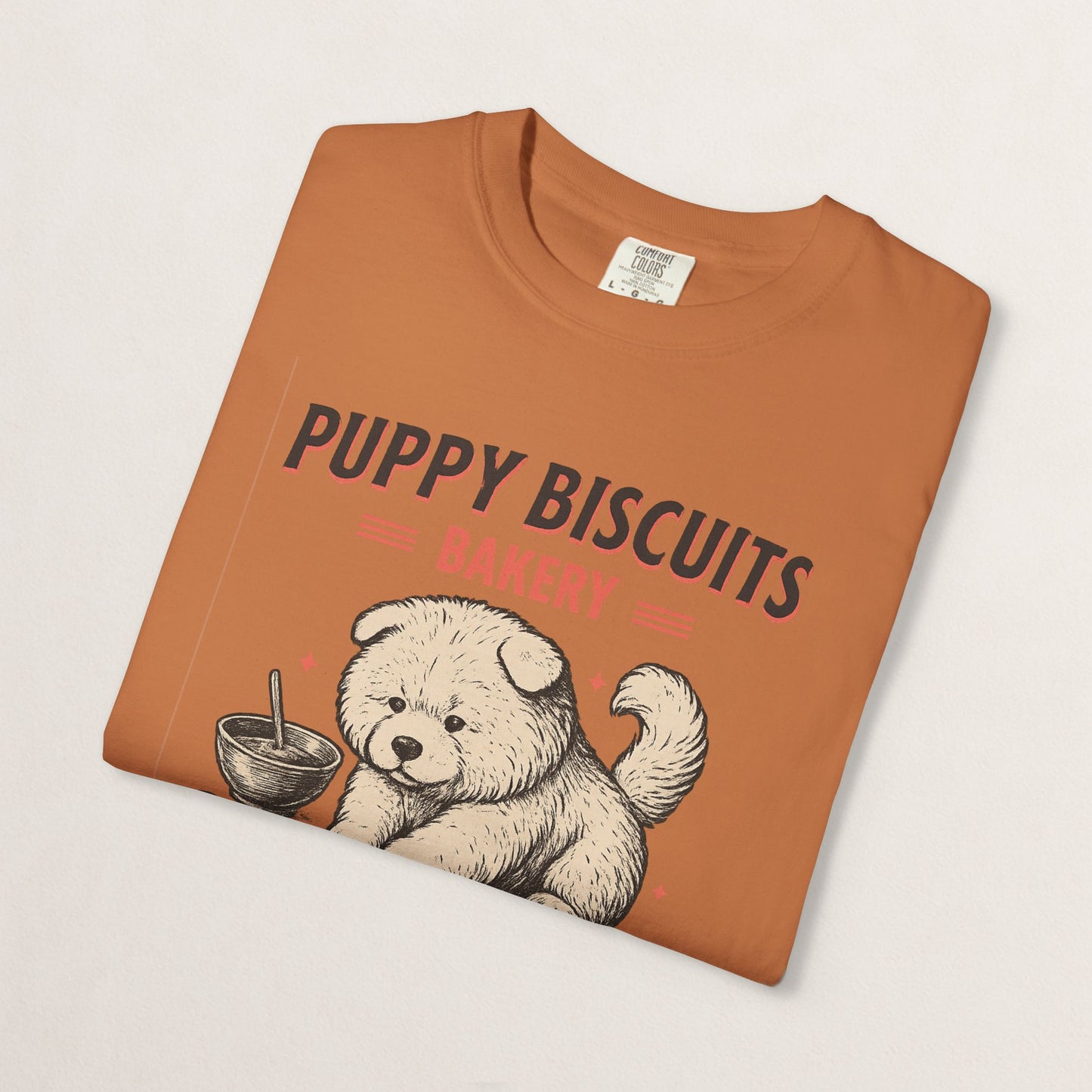 Cute Puppy Biscuit Bakery T-shirt, Dog Lover Gift, Unisex Graphic Tee, Dog Mom Shirt, Fun Pet Apparel, Animal Lover Top