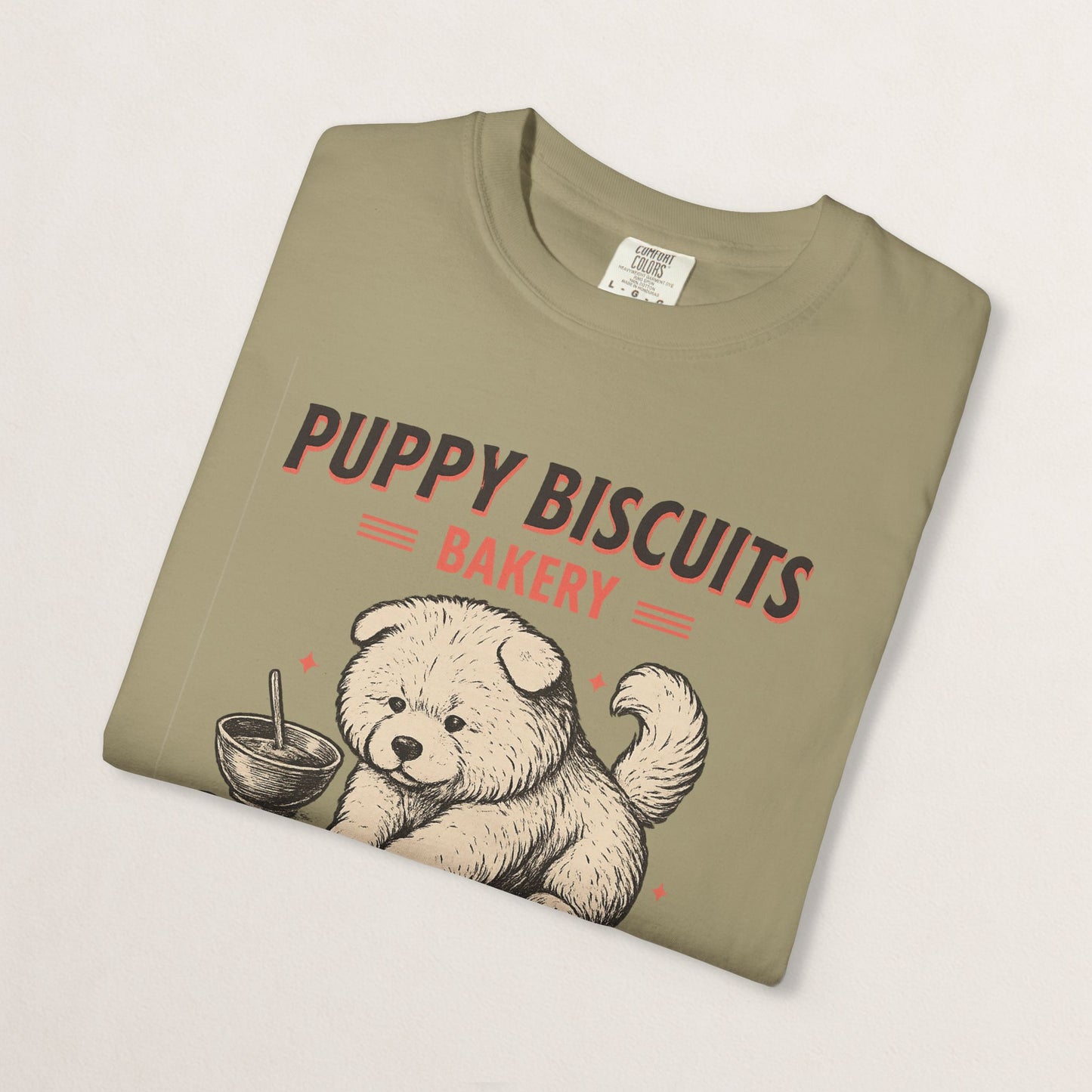 Cute Puppy Biscuit Bakery T-shirt, Dog Lover Gift, Unisex Graphic Tee, Dog Mom Shirt, Fun Pet Apparel, Animal Lover Top