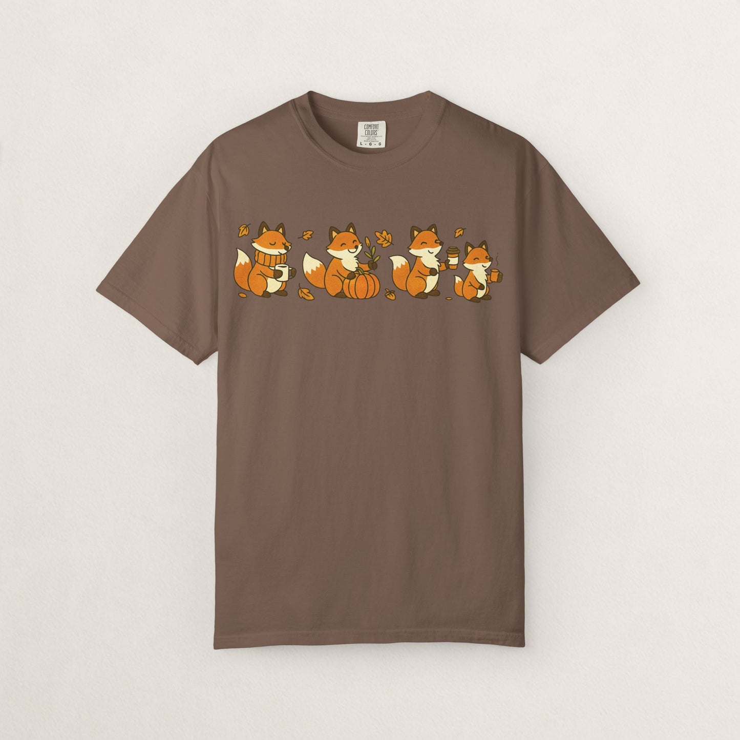 Cozy Fox Garment-Dyed T-Shirt for Nature Lovers, Cute Fall Apparel for Adults, Gift for Friends and Family, Casual Wear, Seasonal Fashion