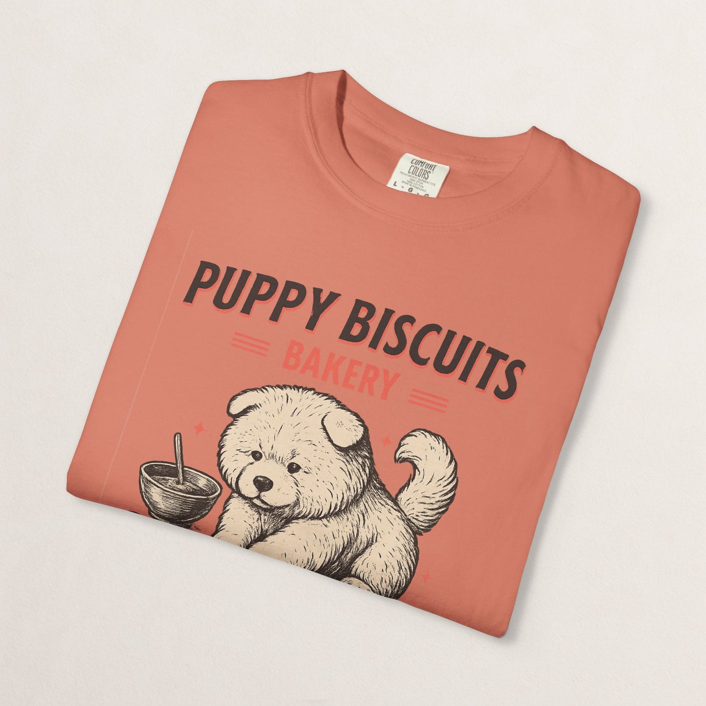 Cute Puppy Biscuit Bakery T-shirt, Dog Lover Gift, Unisex Graphic Tee, Dog Mom Shirt, Fun Pet Apparel, Animal Lover Top