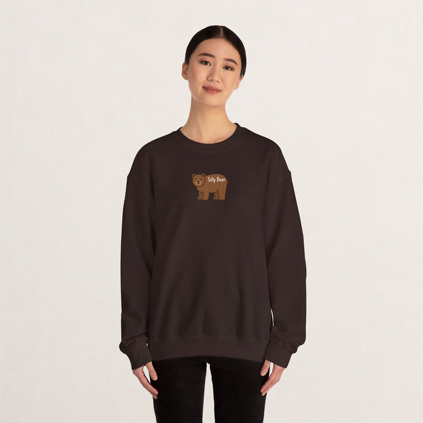 Silly Bear Crewneck Sweatshirt, Cozy Gift for Animal Lovers, Cute Casual Wear, Perfect for Back to School, Birthday, Holidays