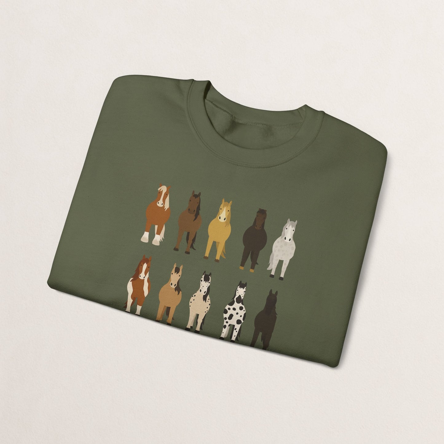 Horse Lovers Crewneck Sweatshirt, Comfortable Sweatshirt for Animal Lovers, Perfect Gift for Christmas, Birthday, and Farm Enthusiasts