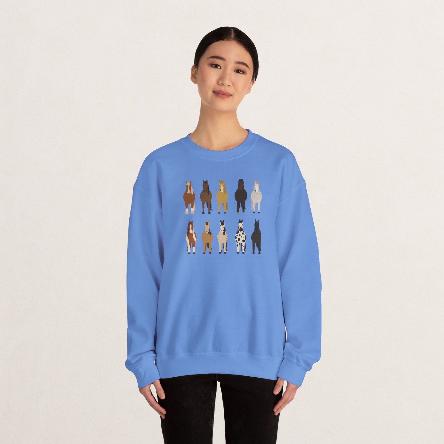 Horse Lovers Crewneck Sweatshirt, Comfortable Sweatshirt for Animal Lovers, Perfect Gift for Christmas, Birthday, and Farm Enthusiasts
