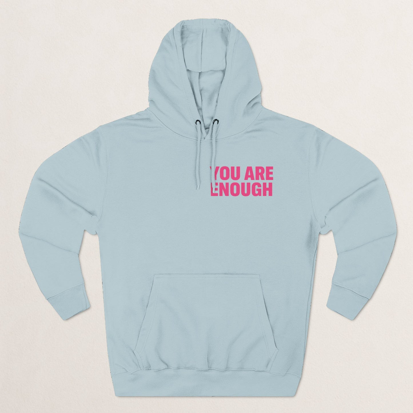You Are Enough Floral Hoodie | Inspirational Fleece Hoodie | Self-Love Gift | Cozy Sweatshirt | Empowerment Apparel | Positive Vibes
