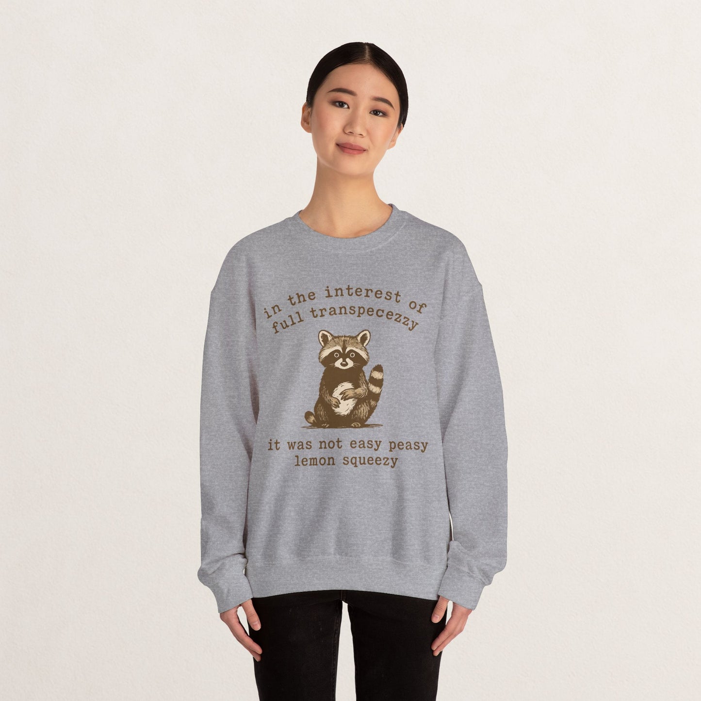 Cozy Animal-Themed Crewneck Sweatshirt with Whimsical Quote
