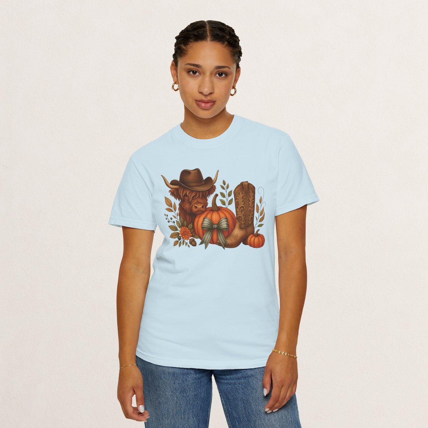 Unisex Autumn Graphic Tee, Fall Vibe T-Shirt, Pumpkin Decor Shirt, Harvest Season Top, Cowboy Aesthetic Apparel