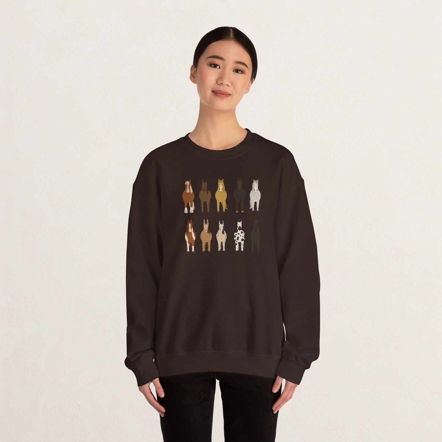 Horse Lovers Crewneck Sweatshirt, Comfortable Sweatshirt for Animal Lovers, Perfect Gift for Christmas, Birthday, and Farm Enthusiasts