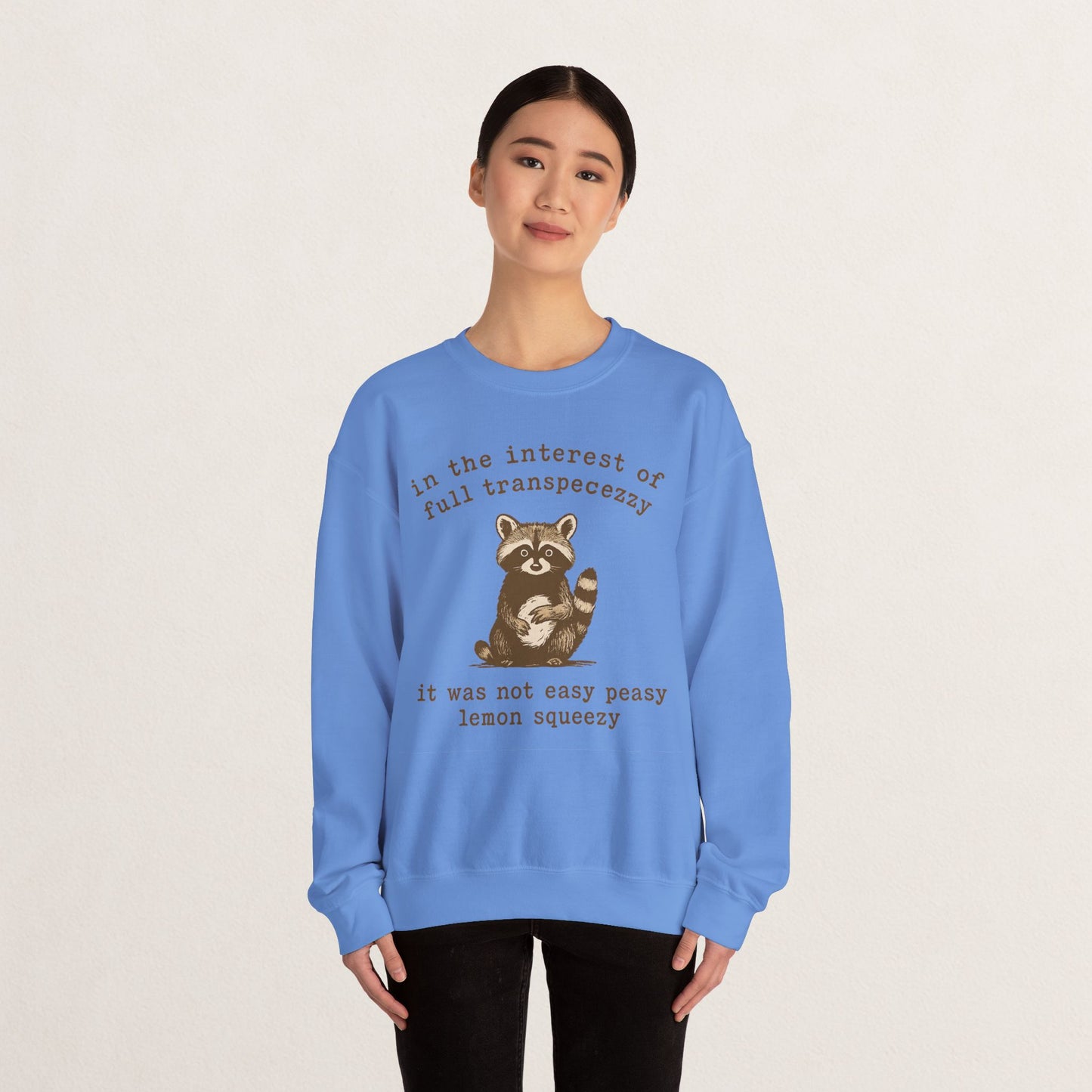 Cozy Animal-Themed Crewneck Sweatshirt with Whimsical Quote