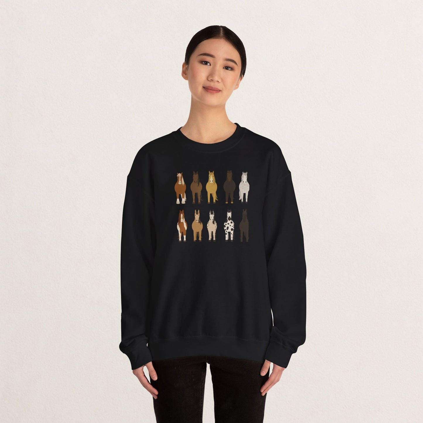 Horse Lovers Crewneck Sweatshirt, Comfortable Sweatshirt for Animal Lovers, Perfect Gift for Christmas, Birthday, and Farm Enthusiasts