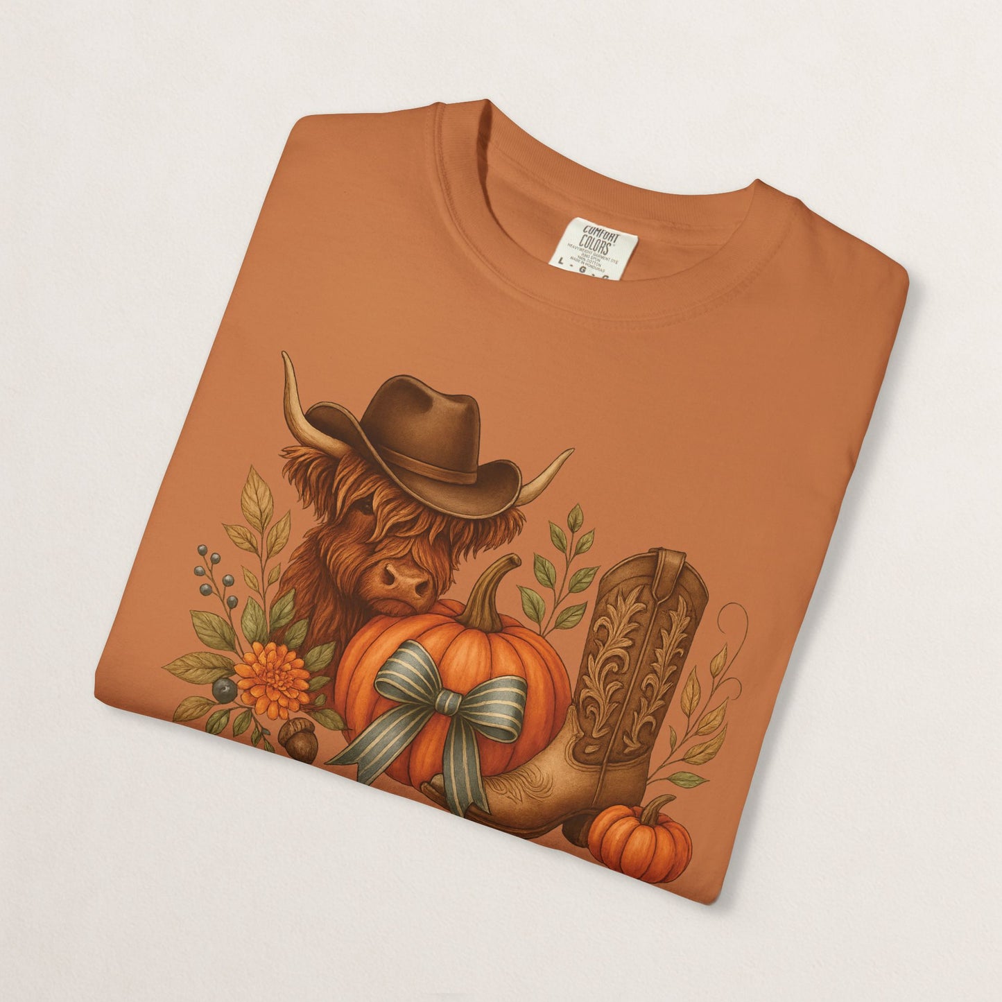 Unisex Autumn Graphic Tee, Fall Vibe T-Shirt, Pumpkin Decor Shirt, Harvest Season Top, Cowboy Aesthetic Apparel