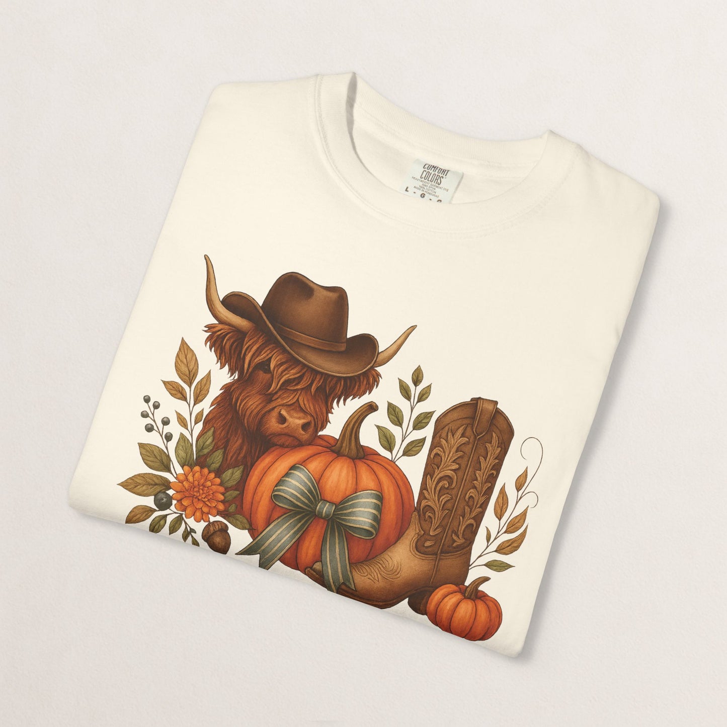Unisex Autumn Graphic Tee, Fall Vibe T-Shirt, Pumpkin Decor Shirt, Harvest Season Top, Cowboy Aesthetic Apparel