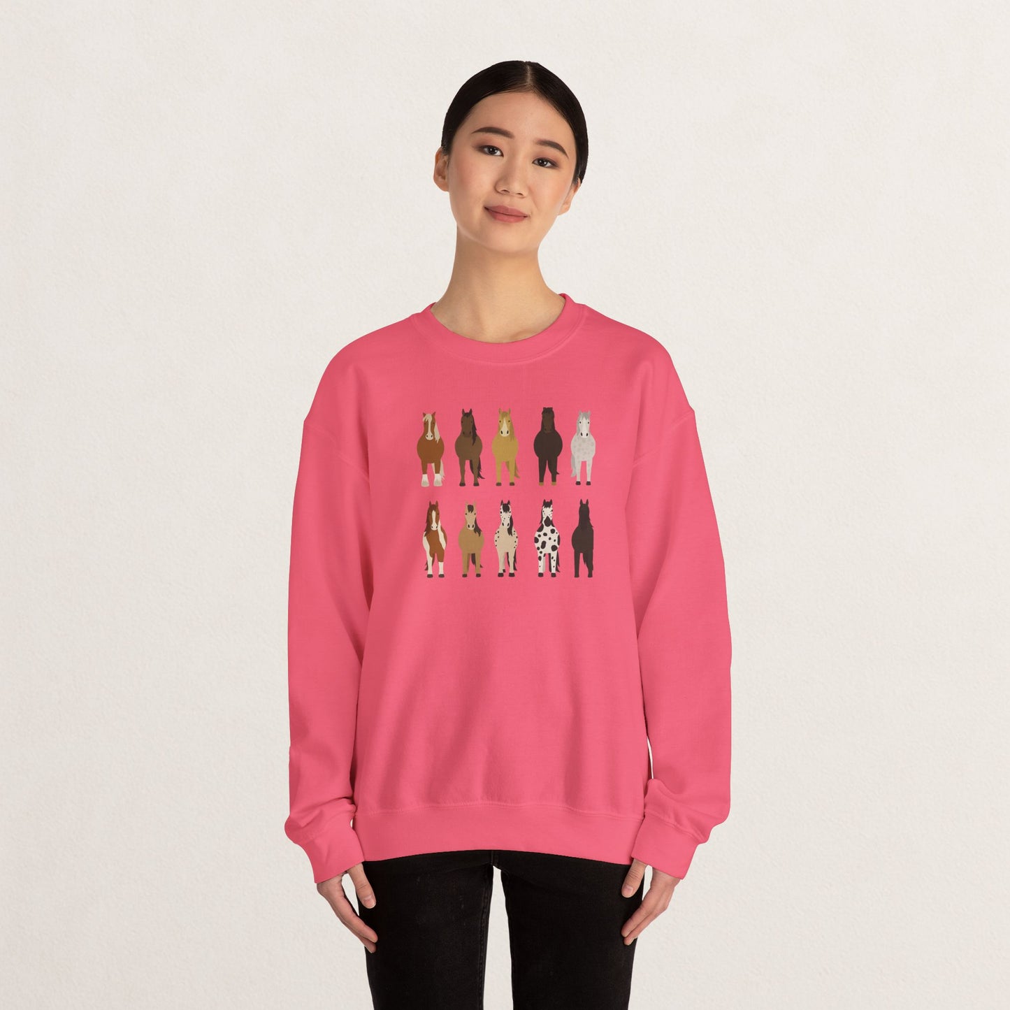 Horse Lovers Crewneck Sweatshirt, Comfortable Sweatshirt for Animal Lovers, Perfect Gift for Christmas, Birthday, and Farm Enthusiasts