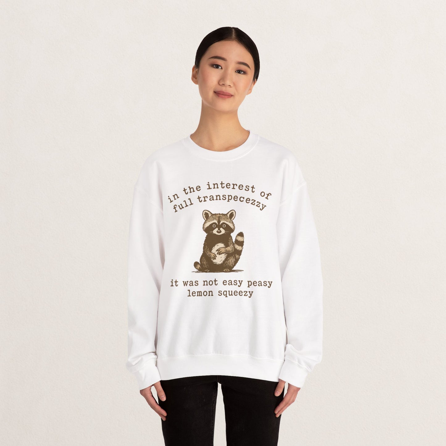 Cozy Animal-Themed Crewneck Sweatshirt with Whimsical Quote
