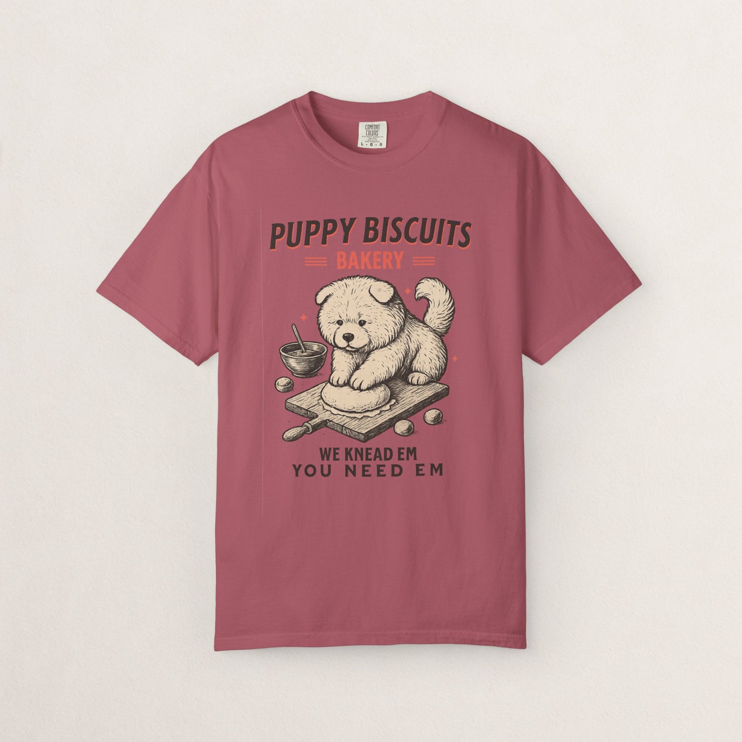 Cute Puppy Biscuit Bakery T-shirt, Dog Lover Gift, Unisex Graphic Tee, Dog Mom Shirt, Fun Pet Apparel, Animal Lover Top
