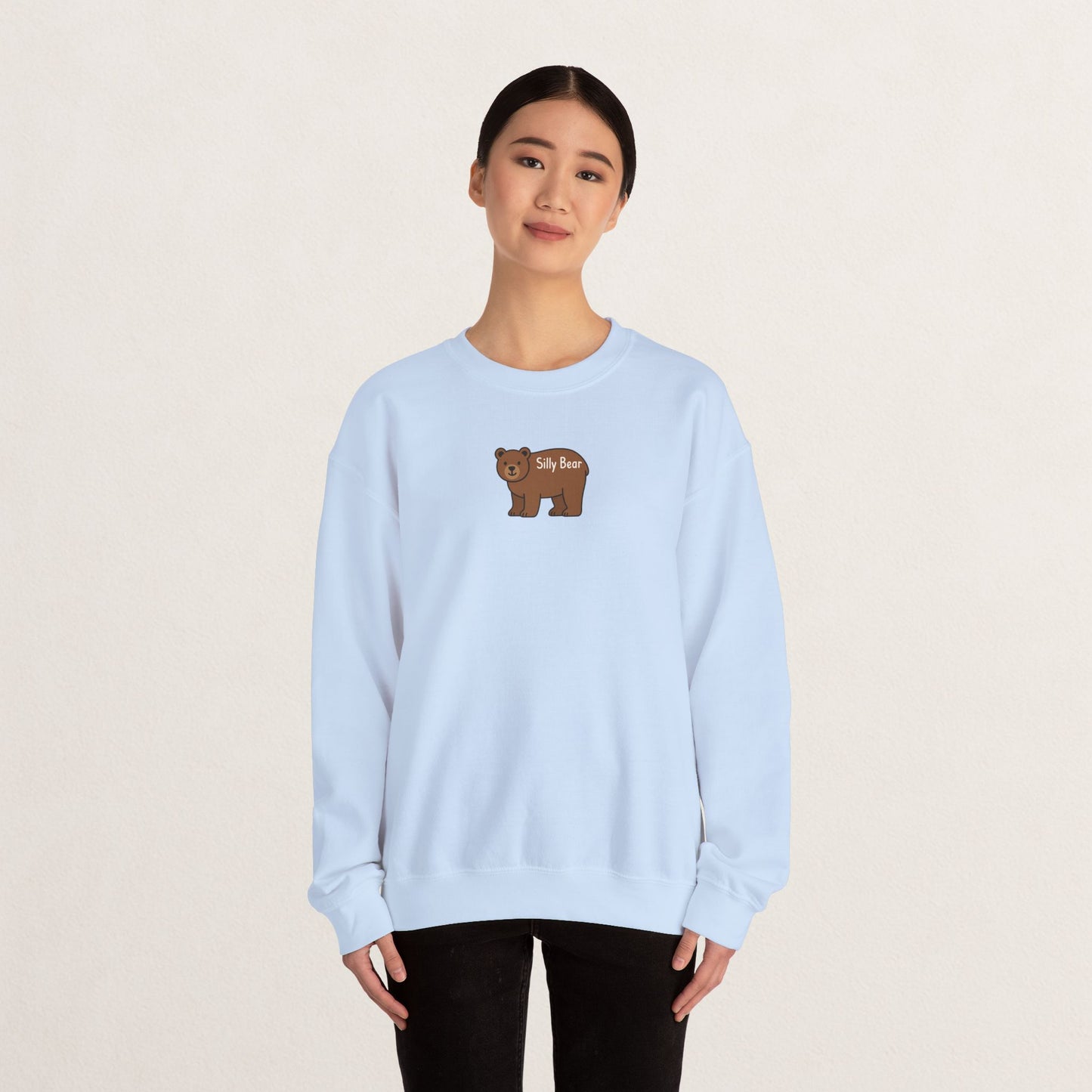 Silly Bear Crewneck Sweatshirt, Cozy Gift for Animal Lovers, Cute Casual Wear, Perfect for Back to School, Birthday, Holidays
