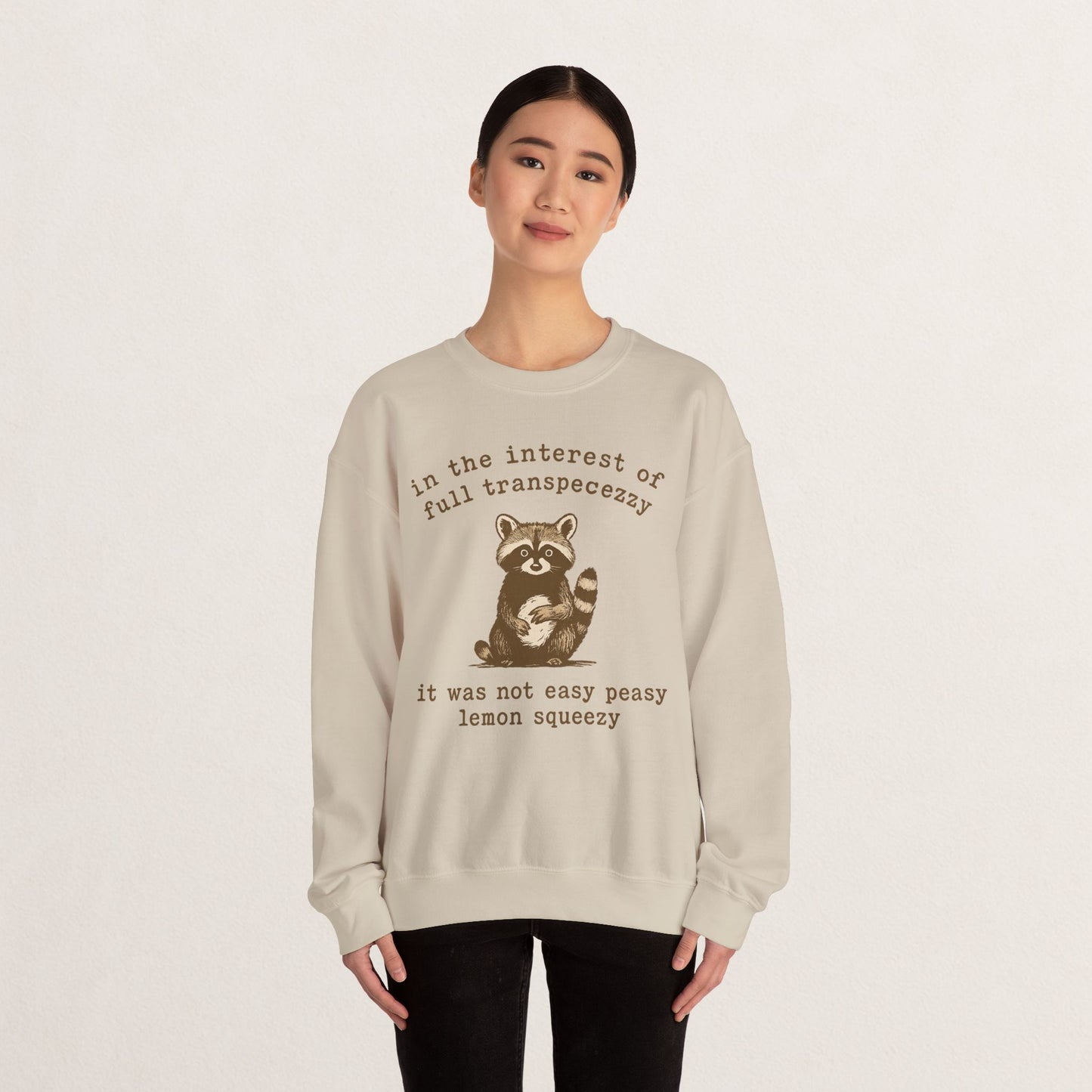 Cozy Animal-Themed Crewneck Sweatshirt with Whimsical Quote